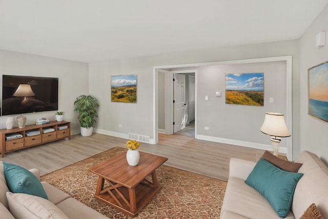 living room featuring hardwood / wood-style floors