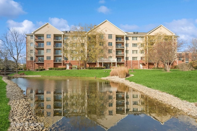 exterior space featuring a water view