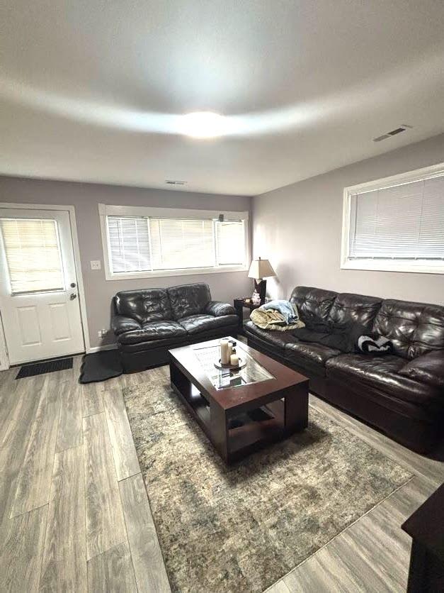 living room featuring hardwood / wood-style flooring