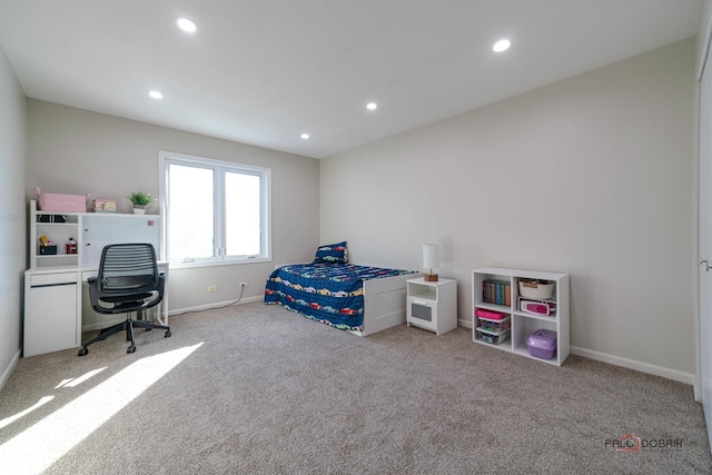 view of carpeted bedroom