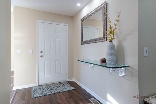 entryway featuring dark hardwood / wood-style floors