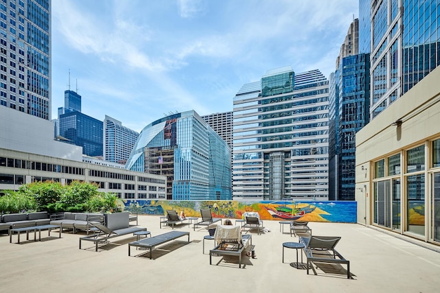 view of patio with outdoor lounge area