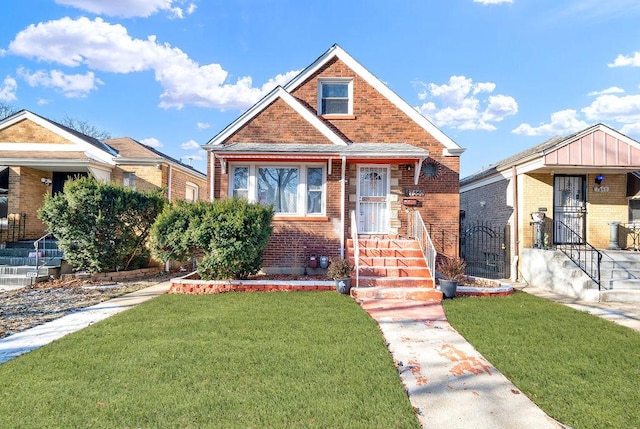 view of front facade with a front yard