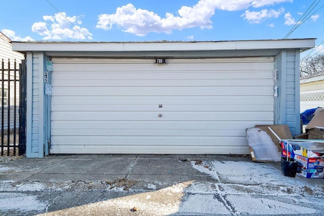 view of garage