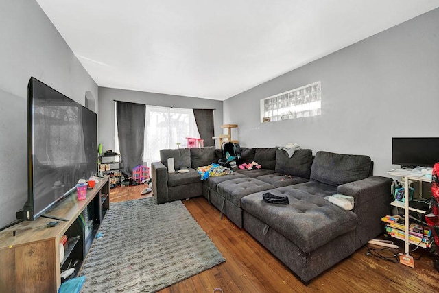 living room featuring hardwood / wood-style flooring