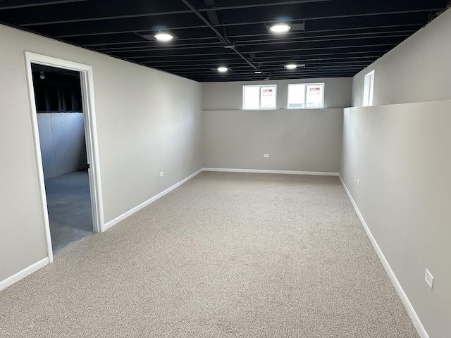 basement featuring carpet floors