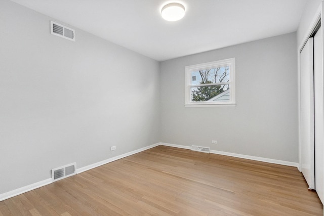 empty room featuring light wood-type flooring