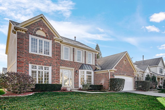 view of front facade featuring a front yard