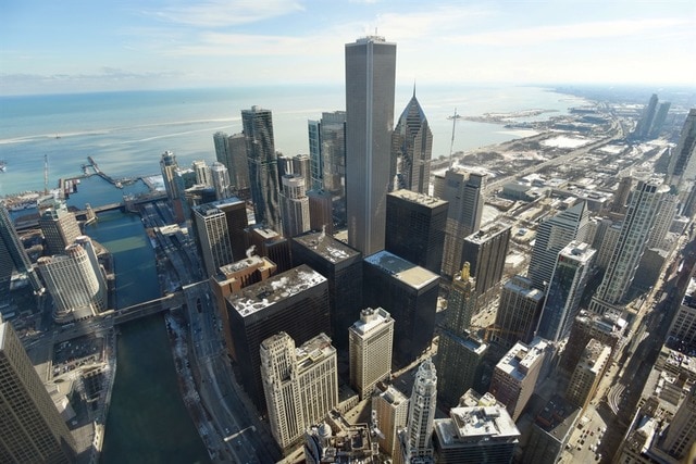 view of city featuring a water view