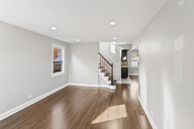 interior space featuring dark hardwood / wood-style flooring