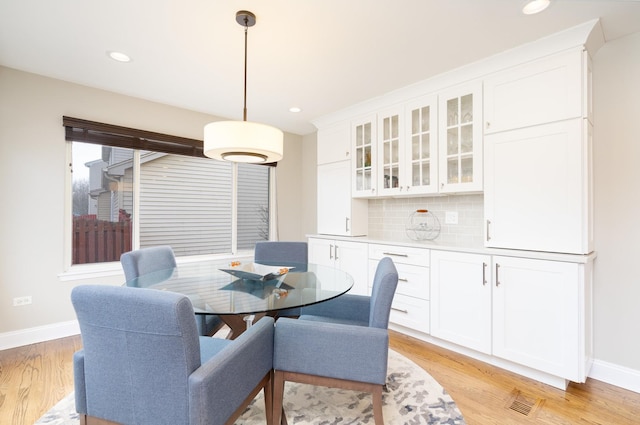 dining area featuring light hardwood / wood-style floors