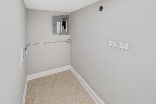 washroom featuring light tile patterned floors and electric panel