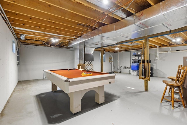 playroom with pool table