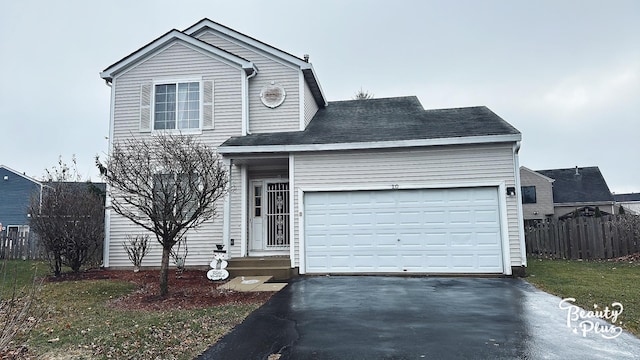 view of front property featuring a garage