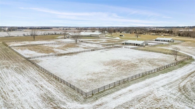 bird's eye view with a rural view