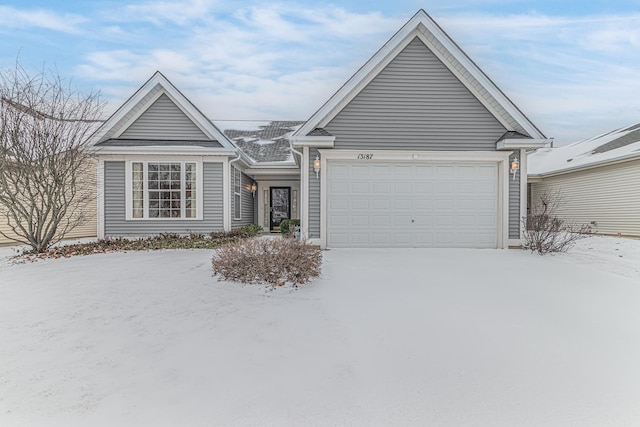 view of front facade featuring a garage