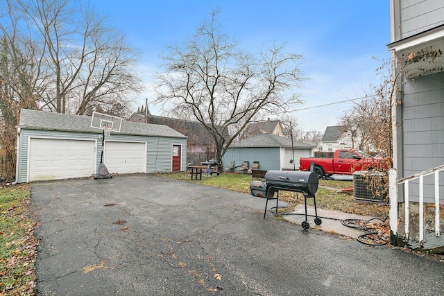 garage with central air condition unit