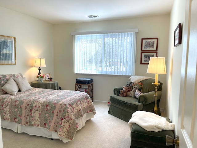 bedroom with carpet