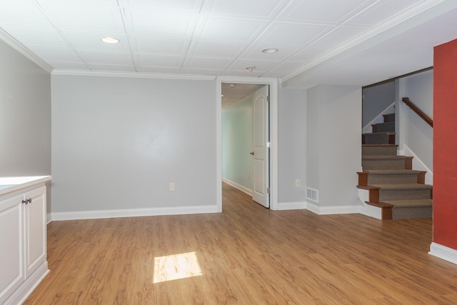 unfurnished room with light wood-type flooring