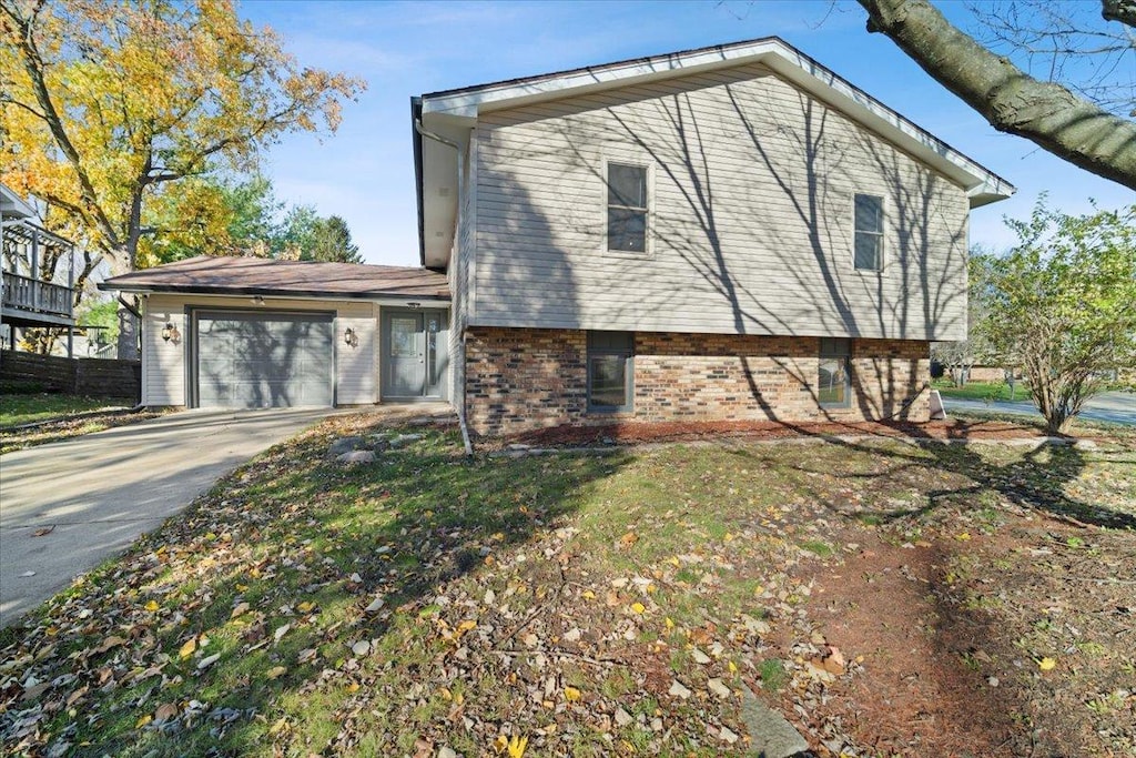 view of home's exterior with a garage