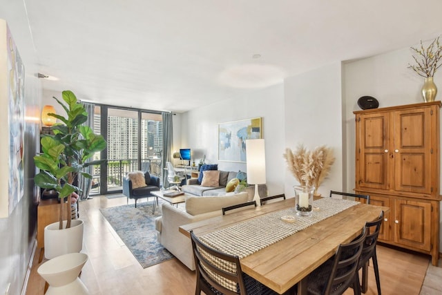 living room with expansive windows