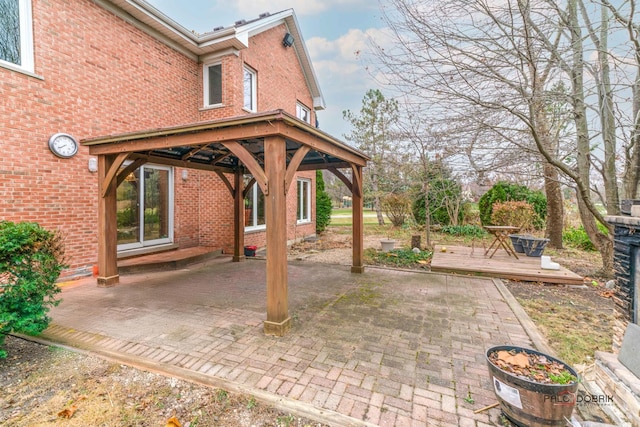 view of patio featuring a wooden deck