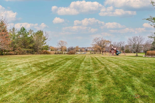 view of yard featuring a playground