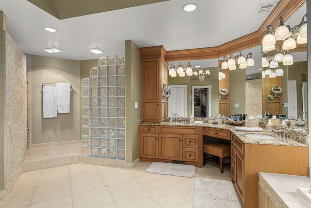 bathroom featuring vanity and tile patterned floors