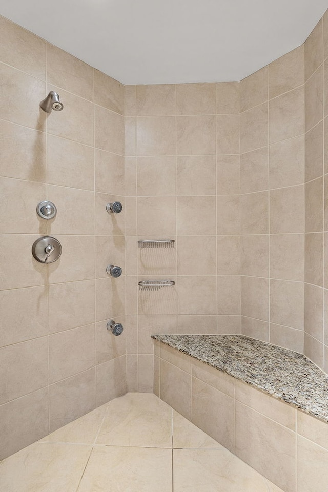 bathroom with tiled shower