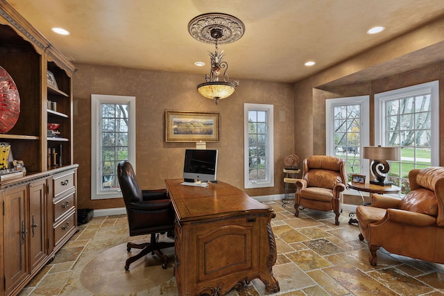 office featuring a wealth of natural light