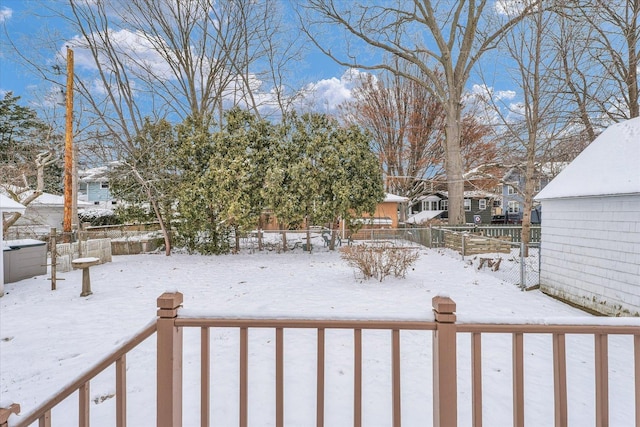 view of snowy yard