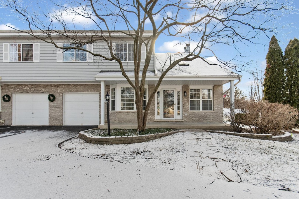 view of front property with a garage