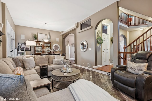 living room featuring hardwood / wood-style floors