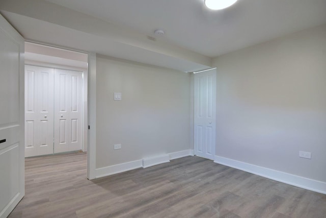 empty room featuring light wood-type flooring