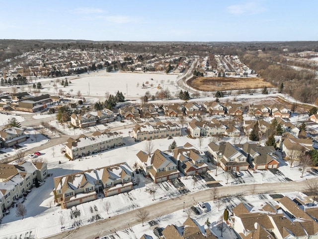 view of snowy aerial view