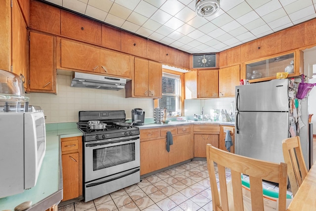 kitchen with appliances with stainless steel finishes and sink