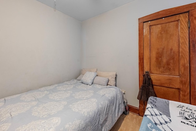 bedroom featuring light hardwood / wood-style flooring