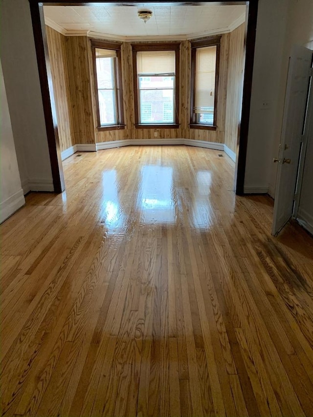 spare room featuring light hardwood / wood-style floors