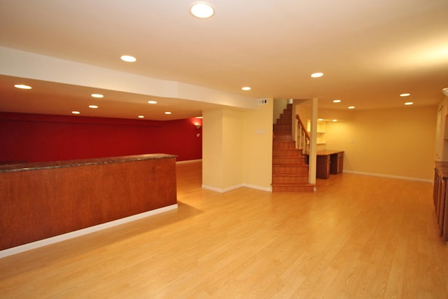 kitchen featuring light wood-type flooring