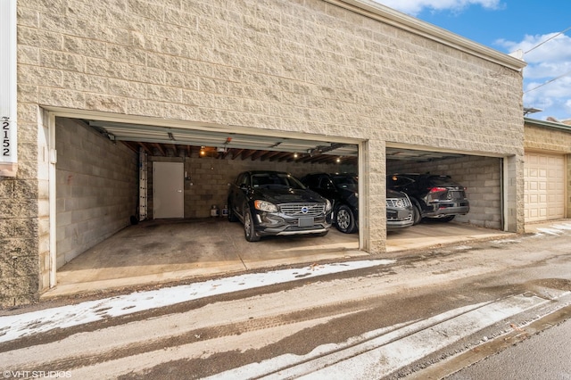 view of garage