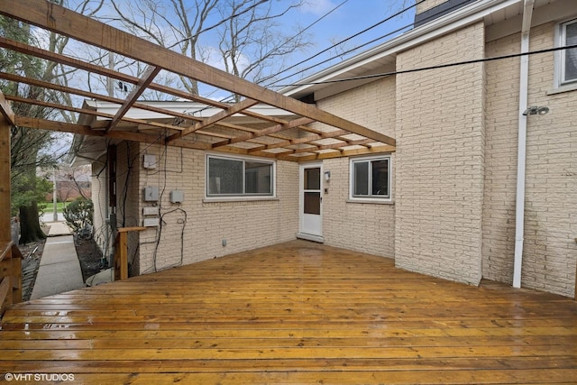 deck with a pergola