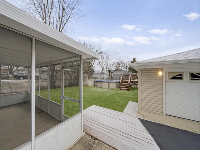 exterior space featuring an outbuilding and a lawn