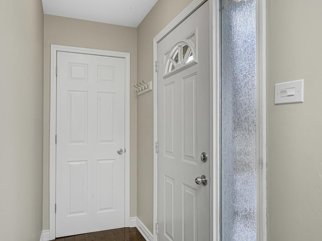 entryway featuring dark hardwood / wood-style flooring