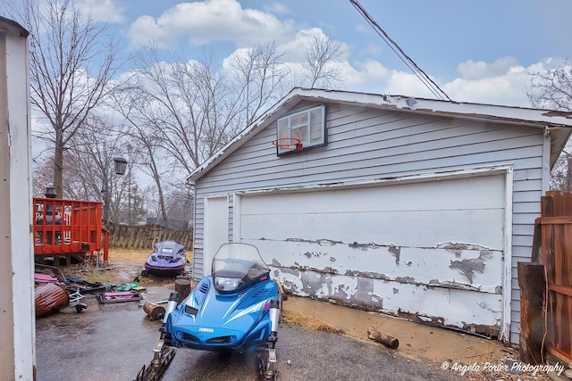 view of garage