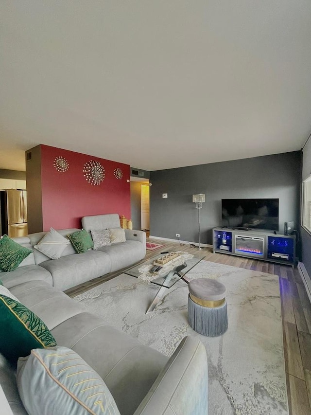 living room featuring hardwood / wood-style flooring