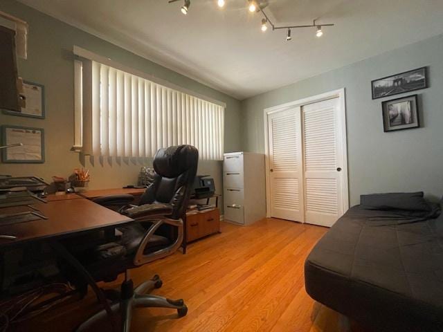 office featuring light wood-type flooring