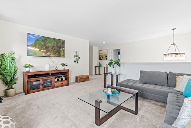 living area with carpet floors