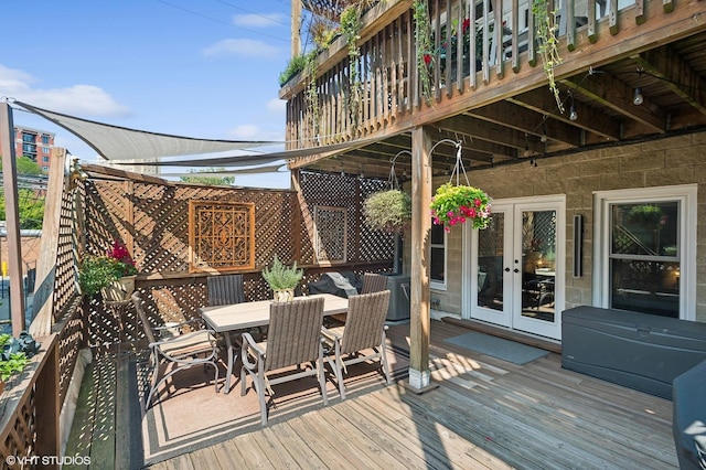 deck with french doors