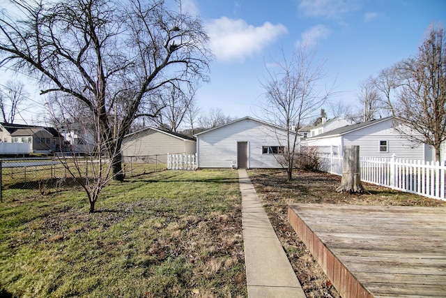 view of yard featuring a deck