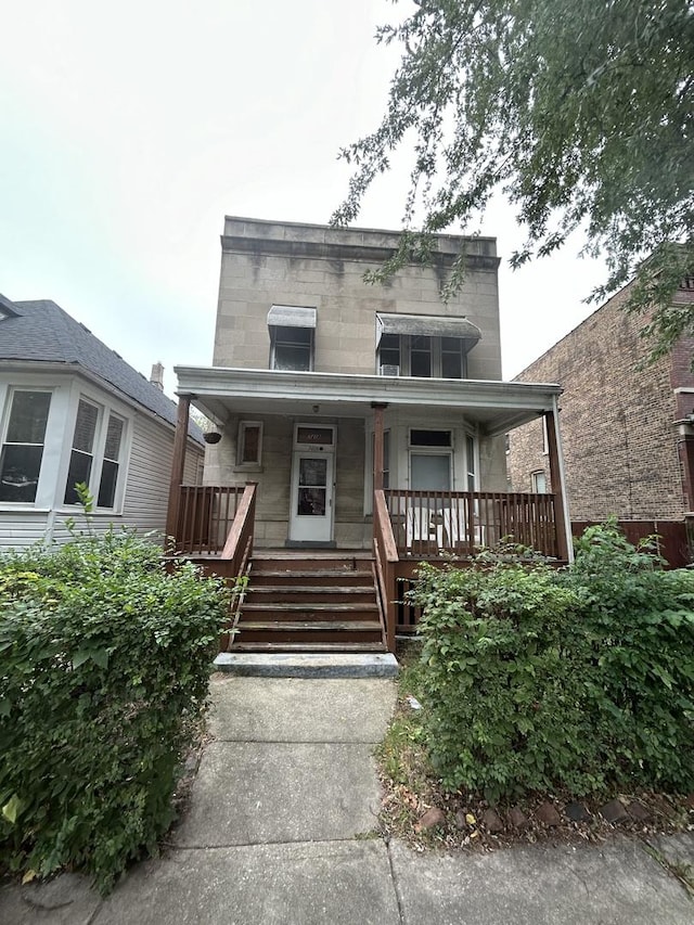 view of front of property with covered porch